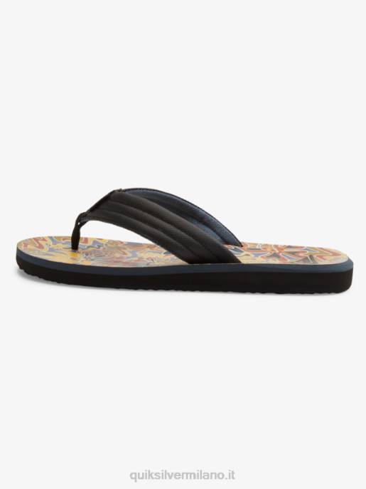 esso Quiksilver uomini sandali con stampa intaglio nero/blu/grigio HTZR615