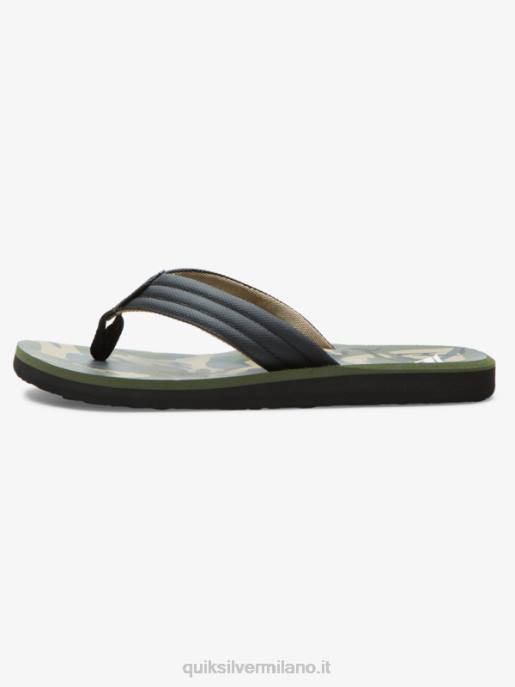 esso Quiksilver uomini sandali con stampa intaglio nero/verde/grigio HTZR614