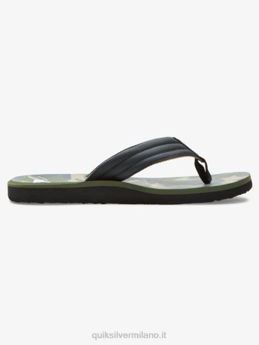 esso Quiksilver uomini sandali con stampa intaglio nero/verde/grigio HTZR614