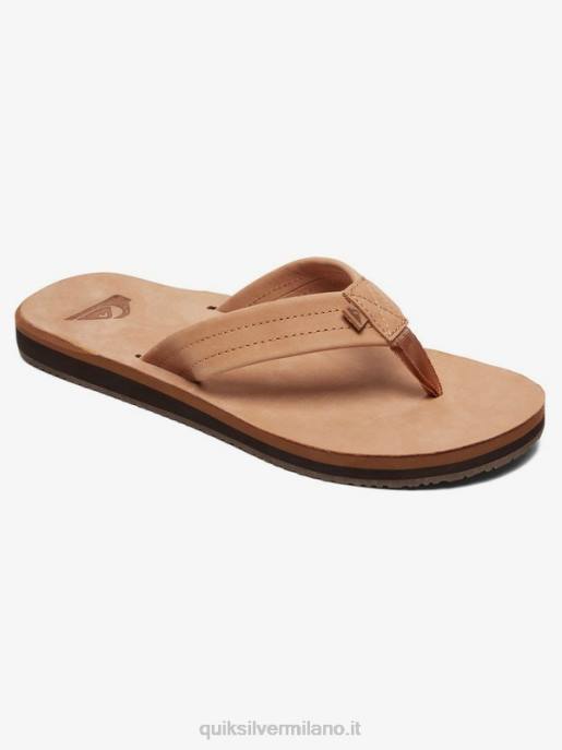 esso Quiksilver uomini sandali erreka in pelle marrone chiaro - solido HTZR1186
