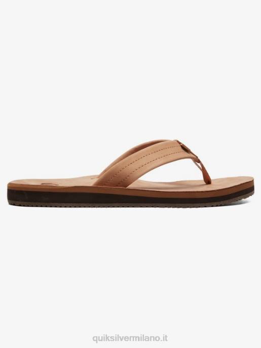 esso Quiksilver uomini sandali erreka in pelle marrone chiaro - solido HTZR1186