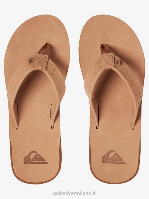 esso Quiksilver uomini sandali erreka in pelle marrone chiaro - solido HTZR1186