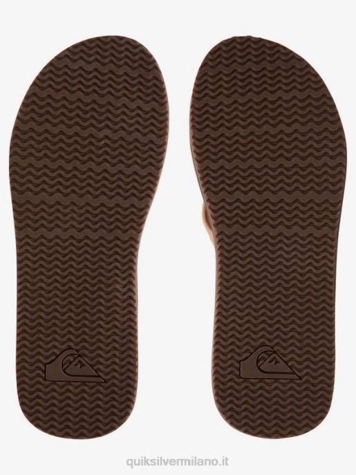 esso Quiksilver uomini sandali erreka in pelle marrone chiaro - solido HTZR1186