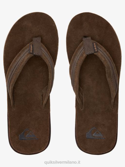 esso Quiksilver uomini sandali in pelle intagliata marrone HTZR1773