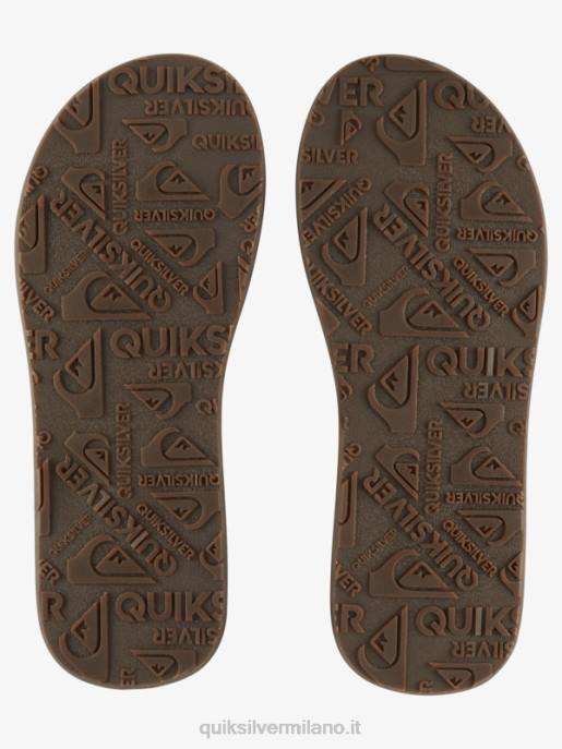 esso Quiksilver uomini sandali in pelle intagliata marrone HTZR1773
