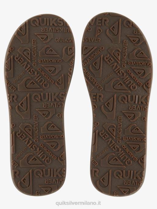esso Quiksilver uomini sandali in pelle intagliata marrone chiaro - solido HTZR1774