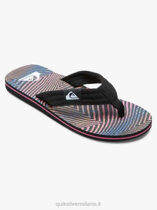 esso Quiksilver uomini sandali molokai rilassati nero/arancione/grigio HTZR502