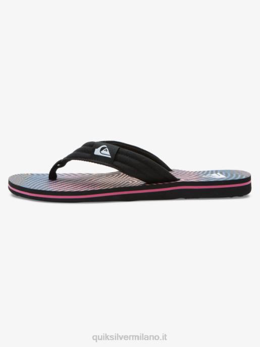 esso Quiksilver uomini sandali molokai rilassati nero/arancione/grigio HTZR502