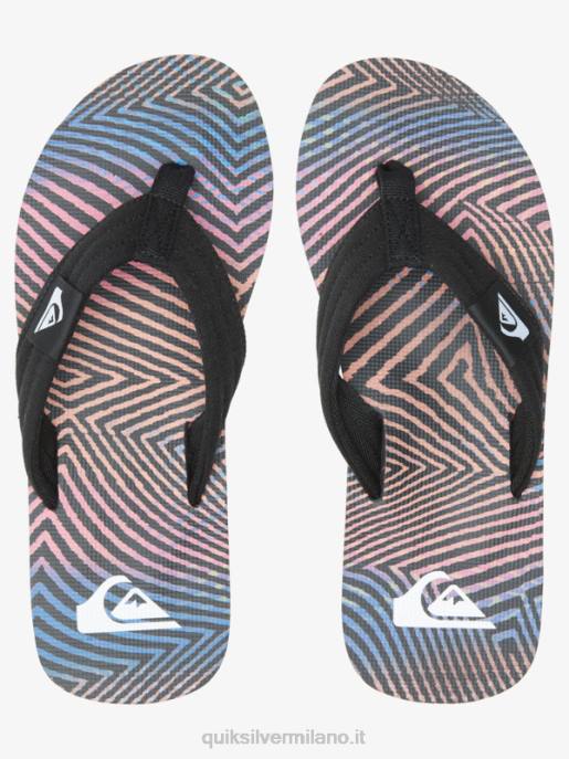 esso Quiksilver uomini sandali molokai rilassati nero/arancione/grigio HTZR502