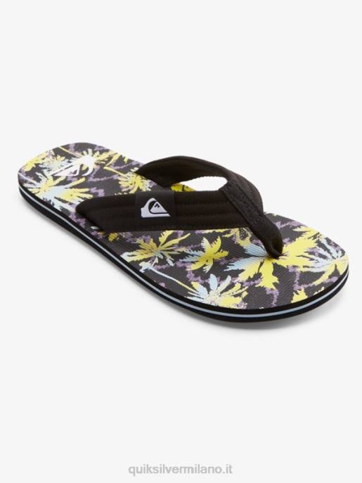 esso Quiksilver uomini sandali molokai rilassati nero giallo HTZR1833