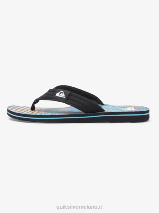 esso Quiksilver uomini sandali molokai rilassati nero/rosa/blu HTZR495