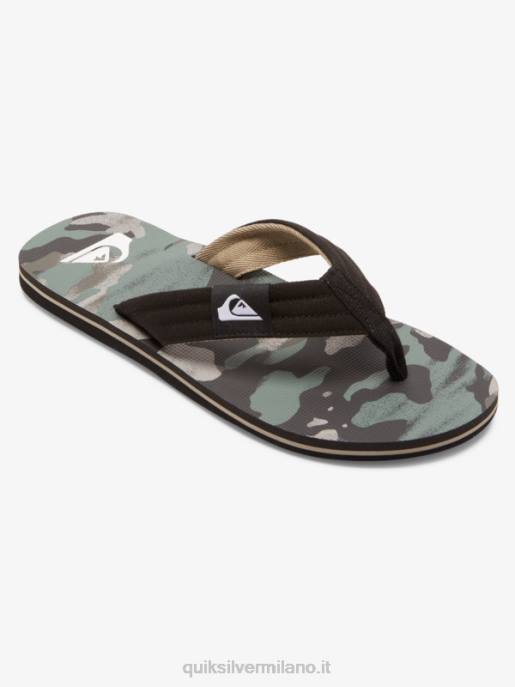 esso Quiksilver uomini sandali molokai rilassati nero/verde HTZR491