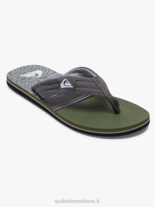 esso Quiksilver uomini sandali molokai rilassati nero/verde/grigio HTZR499