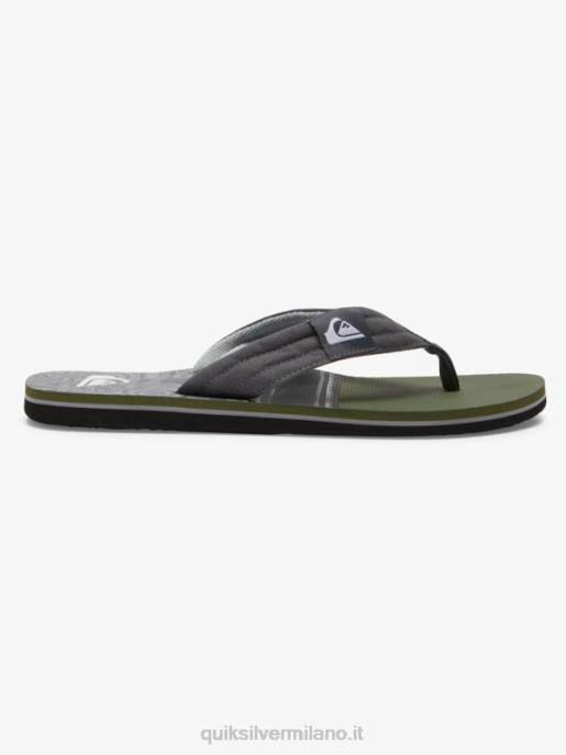 esso Quiksilver uomini sandali molokai rilassati nero/verde/grigio HTZR499