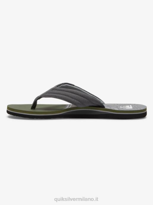 esso Quiksilver uomini sandali molokai rilassati nero/verde/grigio HTZR499