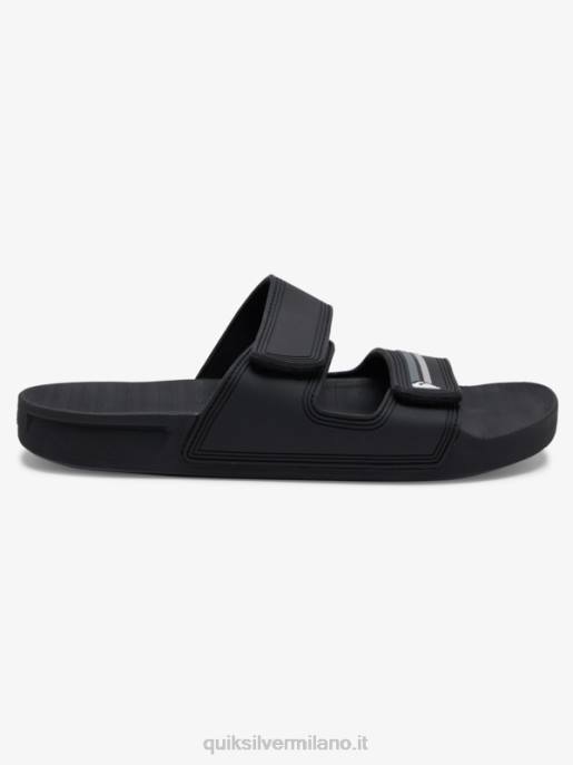 esso Quiksilver uomini sandali rivi doppia regolazione nero/grigio HTZR1076