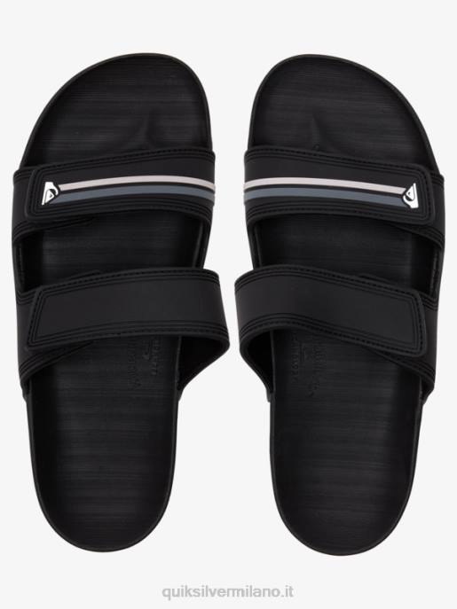 esso Quiksilver uomini sandali rivi doppia regolazione nero/grigio HTZR1076