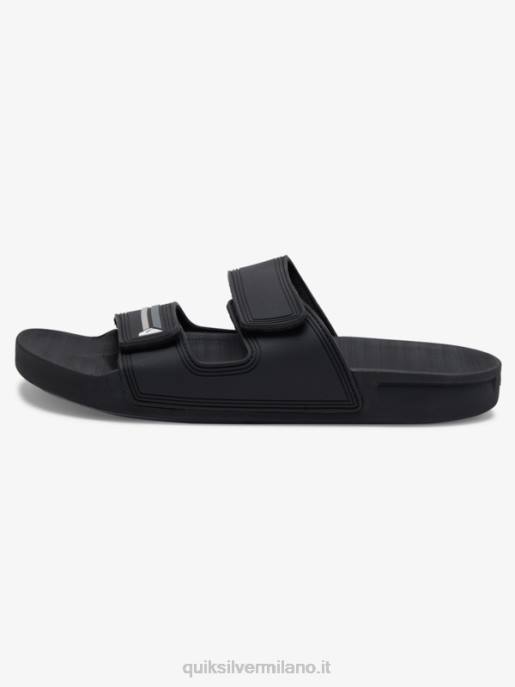 esso Quiksilver uomini sandali rivi doppia regolazione nero/grigio HTZR1076