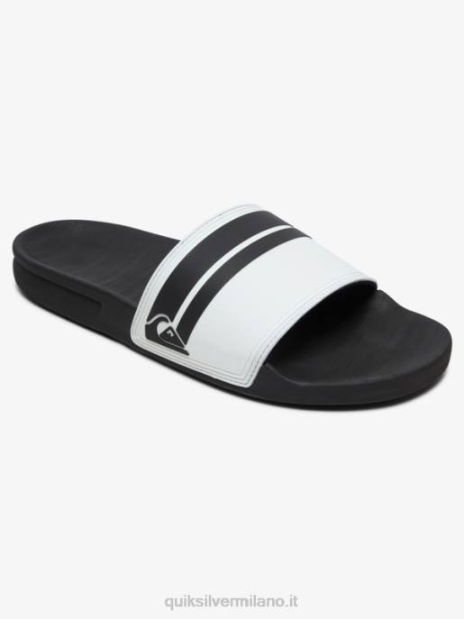 esso Quiksilver uomini sandali rivi slide slider bianco nero HTZR765