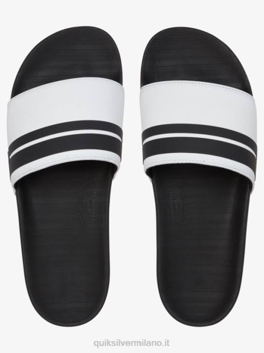 esso Quiksilver uomini sandali rivi slide slider bianco nero HTZR765