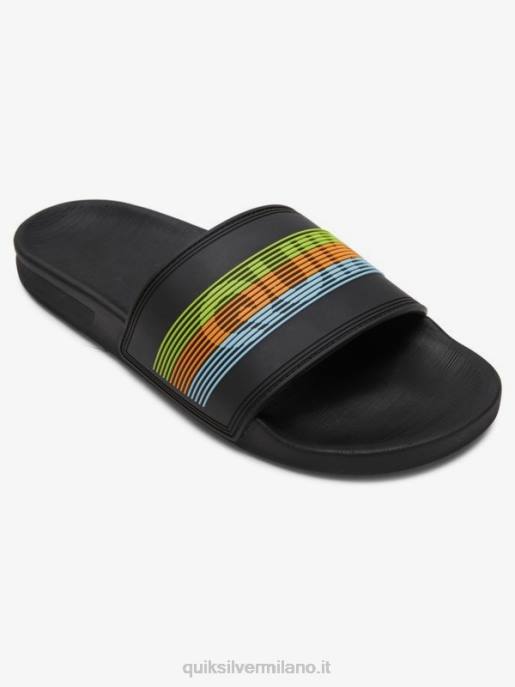 esso Quiksilver uomini sandali slide slider rivi nero/arancione/blu HTZR693