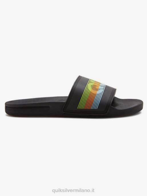 esso Quiksilver uomini sandali slide slider rivi nero/arancione/blu HTZR693