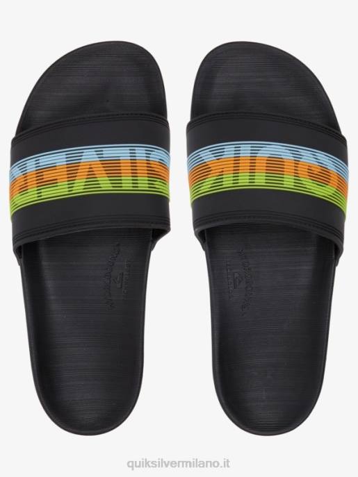 esso Quiksilver uomini sandali slide slider rivi nero/arancione/blu HTZR693