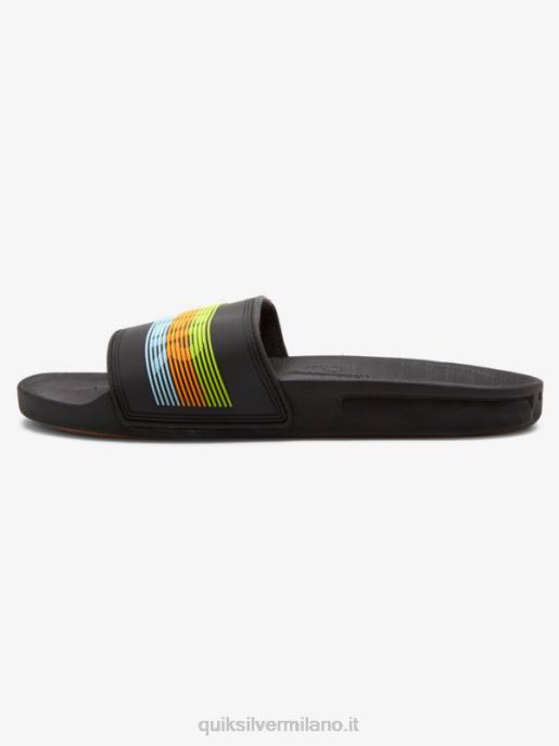esso Quiksilver uomini sandali slide slider rivi nero/arancione/blu HTZR693