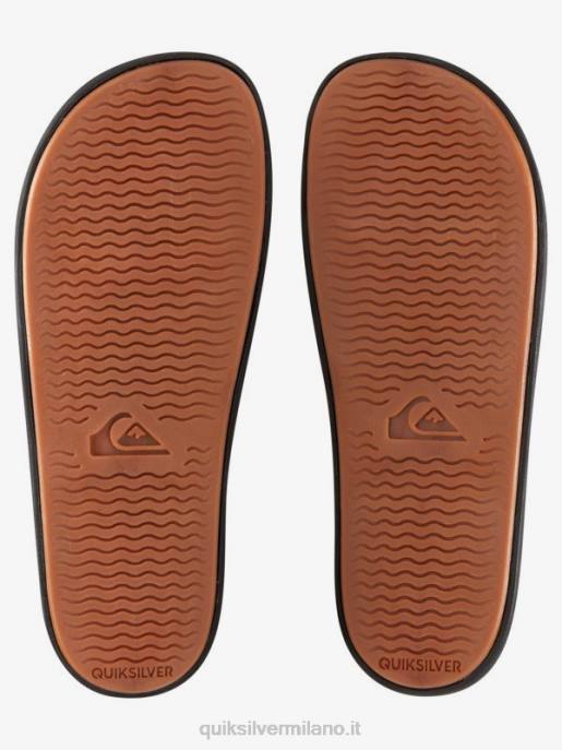 esso Quiksilver uomini sandali slide slider rivi nero/arancione/blu HTZR693