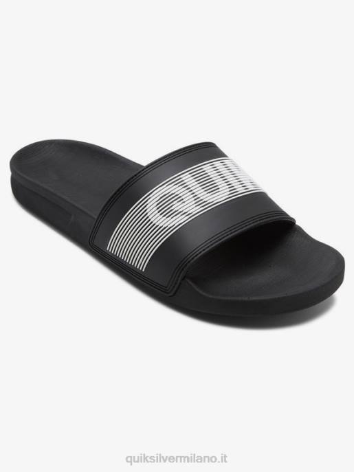 esso Quiksilver uomini sandali slide slider rivi nero bianco HTZR689
