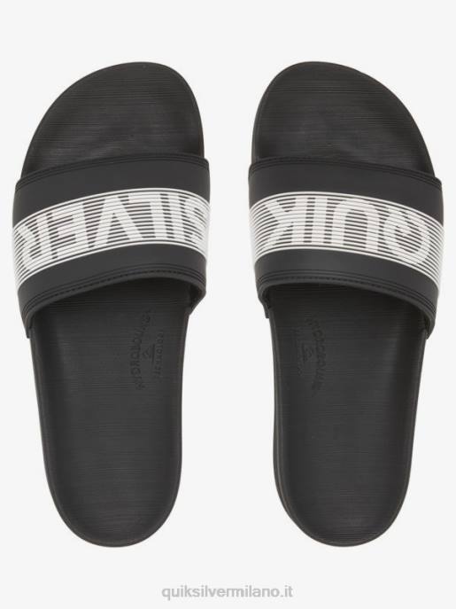 esso Quiksilver uomini sandali slide slider rivi nero bianco HTZR689