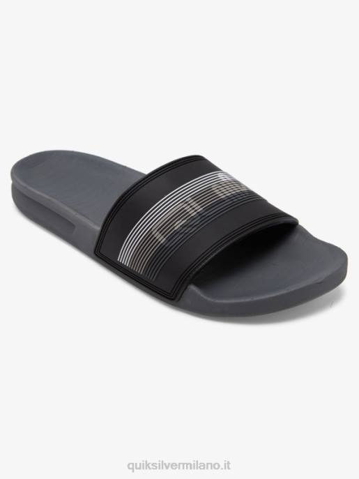 esso Quiksilver uomini sandali slide slider rivi nero/grigio HTZR690