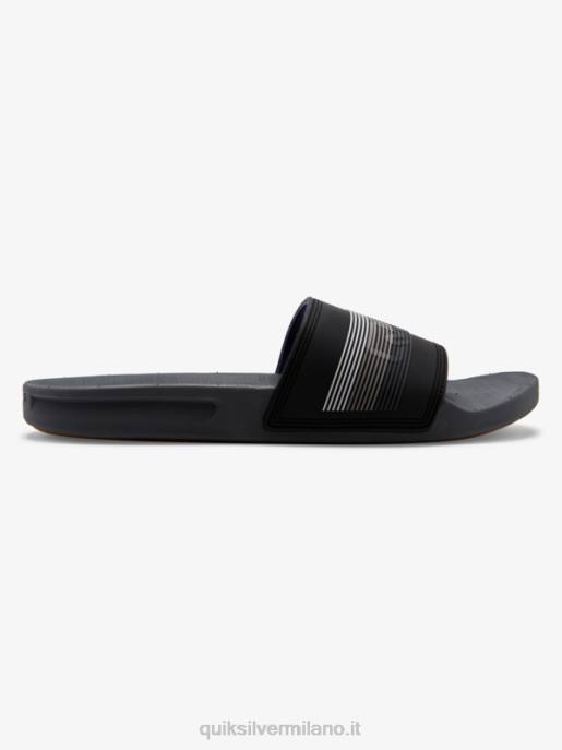 esso Quiksilver uomini sandali slide slider rivi nero/grigio HTZR690
