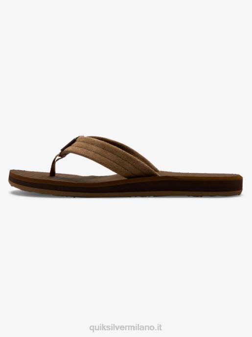 esso Quiksilver uomini sandalo carver in pelle scamosciata marrone chiaro - solido HTZR1633
