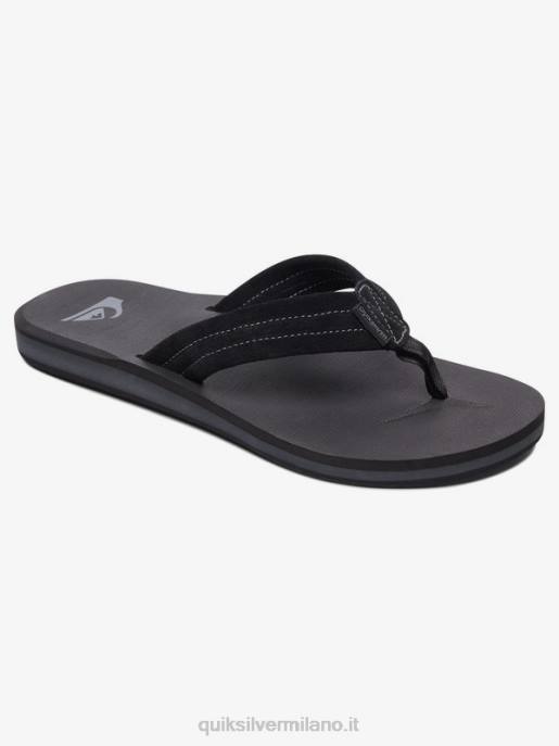 esso Quiksilver uomini sandalo carver in pelle scamosciata nero solido HTZR1632