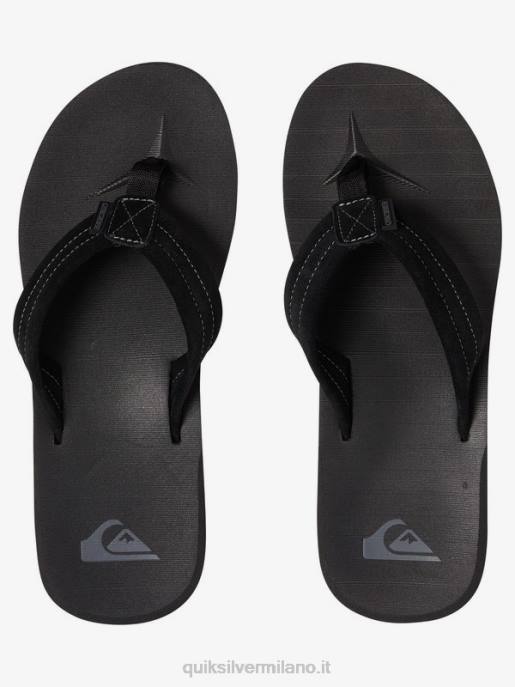 esso Quiksilver uomini sandalo carver in pelle scamosciata nero solido HTZR1632