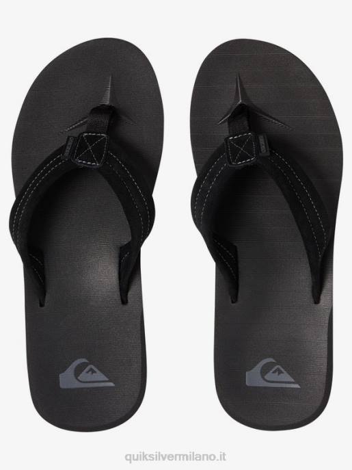 esso Quiksilver uomini sandalo carver in pelle scamosciata nero solido HTZR1632