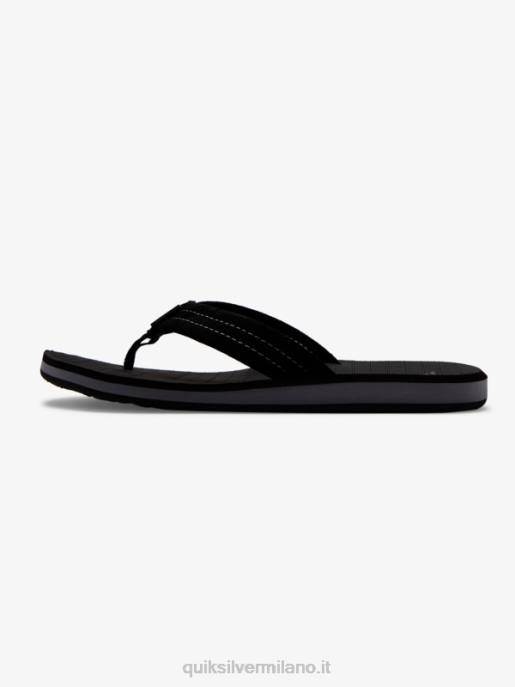 esso Quiksilver uomini sandalo carver in pelle scamosciata nero solido HTZR1632