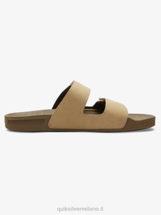 esso Quiksilver uomini sandalo rivi in ​​pelle con doppia regolazione abbronzatura 1 HTZR1285