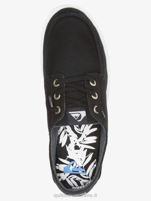 esso Quiksilver uomini scarpe dragate dal porto nero bianco HTZR1884