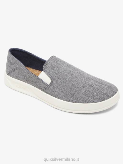 esso Quiksilver uomini scarpe senza lacci del molo del porto grigio/bianco HTZR1291