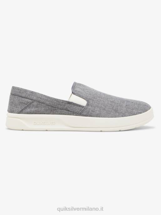 esso Quiksilver uomini scarpe senza lacci del molo del porto grigio/bianco HTZR1291