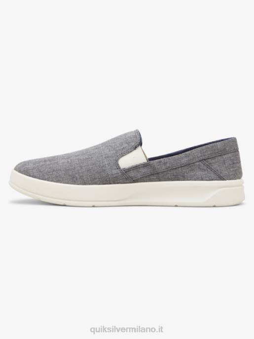 esso Quiksilver uomini scarpe senza lacci del molo del porto grigio/bianco HTZR1291