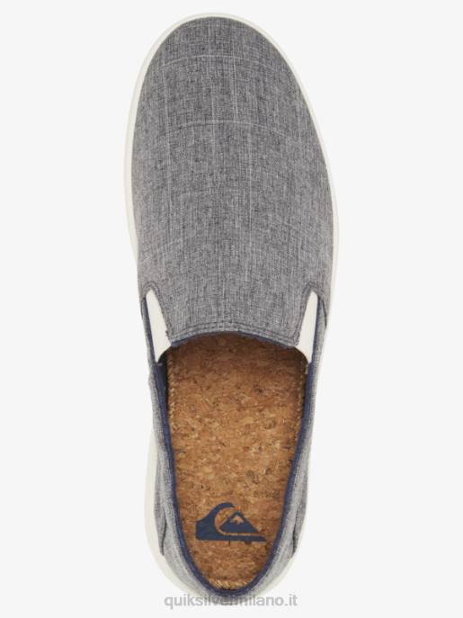 esso Quiksilver uomini scarpe senza lacci del molo del porto grigio/bianco HTZR1291