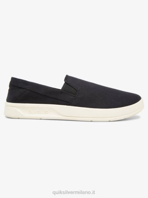 esso Quiksilver uomini scarpe senza lacci del molo del porto nero bianco HTZR1290