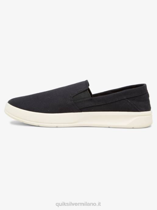 esso Quiksilver uomini scarpe senza lacci del molo del porto nero bianco HTZR1290