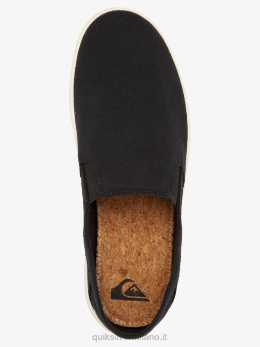 esso Quiksilver uomini scarpe senza lacci del molo del porto nero bianco HTZR1290