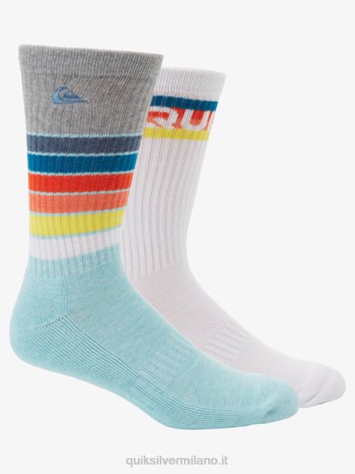 esso Quiksilver uomini Confezione da 2 calzini da equipaggio da tutti i giorni azzurro HTZR1092