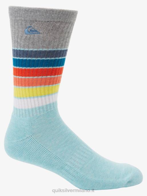 esso Quiksilver uomini Confezione da 2 calzini da equipaggio da tutti i giorni azzurro HTZR1092
