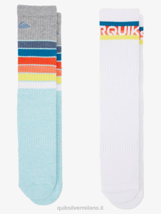 esso Quiksilver uomini Confezione da 2 calzini da equipaggio da tutti i giorni azzurro HTZR1092